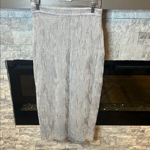 Zara Gray Ribbed Midi Pencil Skirt size Medium